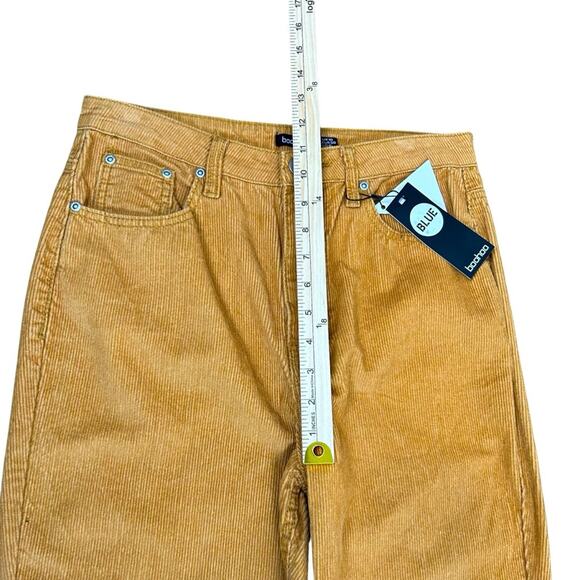 🆕 Boohoo Corduroy Pants Womens Size 6 Cords Split Hem Mustard Tan High Rise - Picture 12 of 14